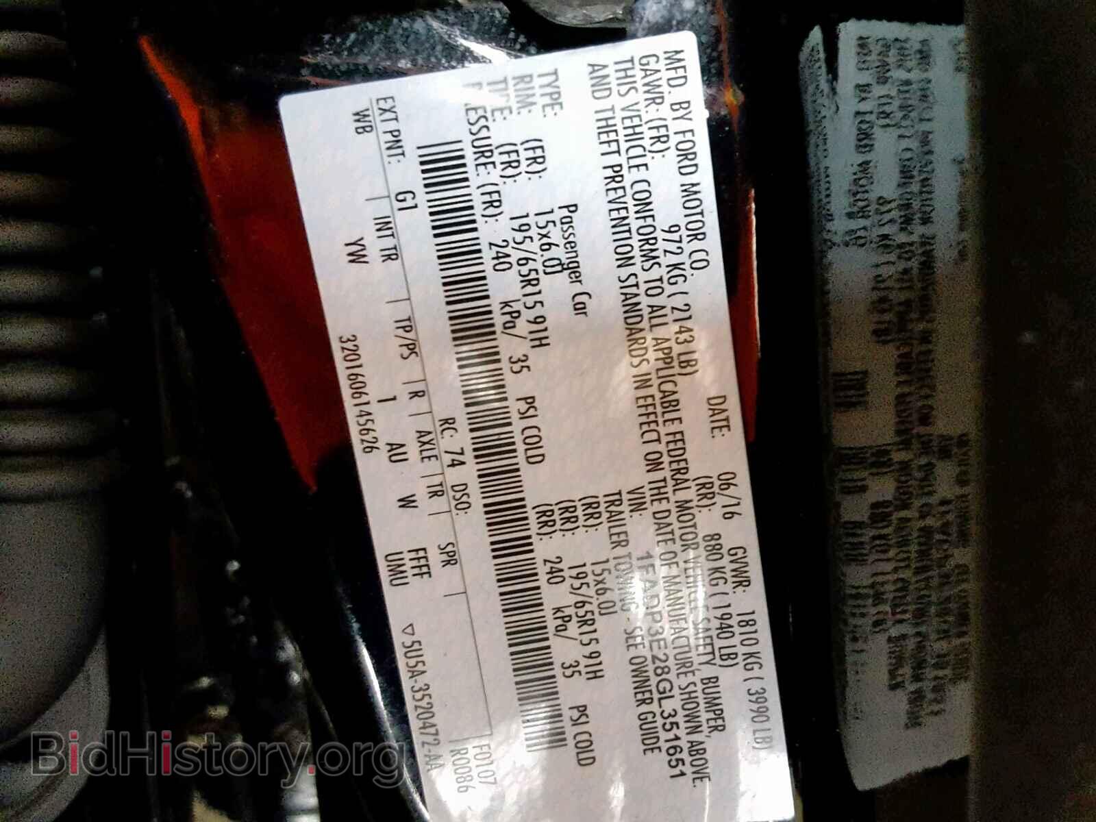 2016 FORD FOCUS - VIN: 1FADP3E28GL351651 - Фото 10