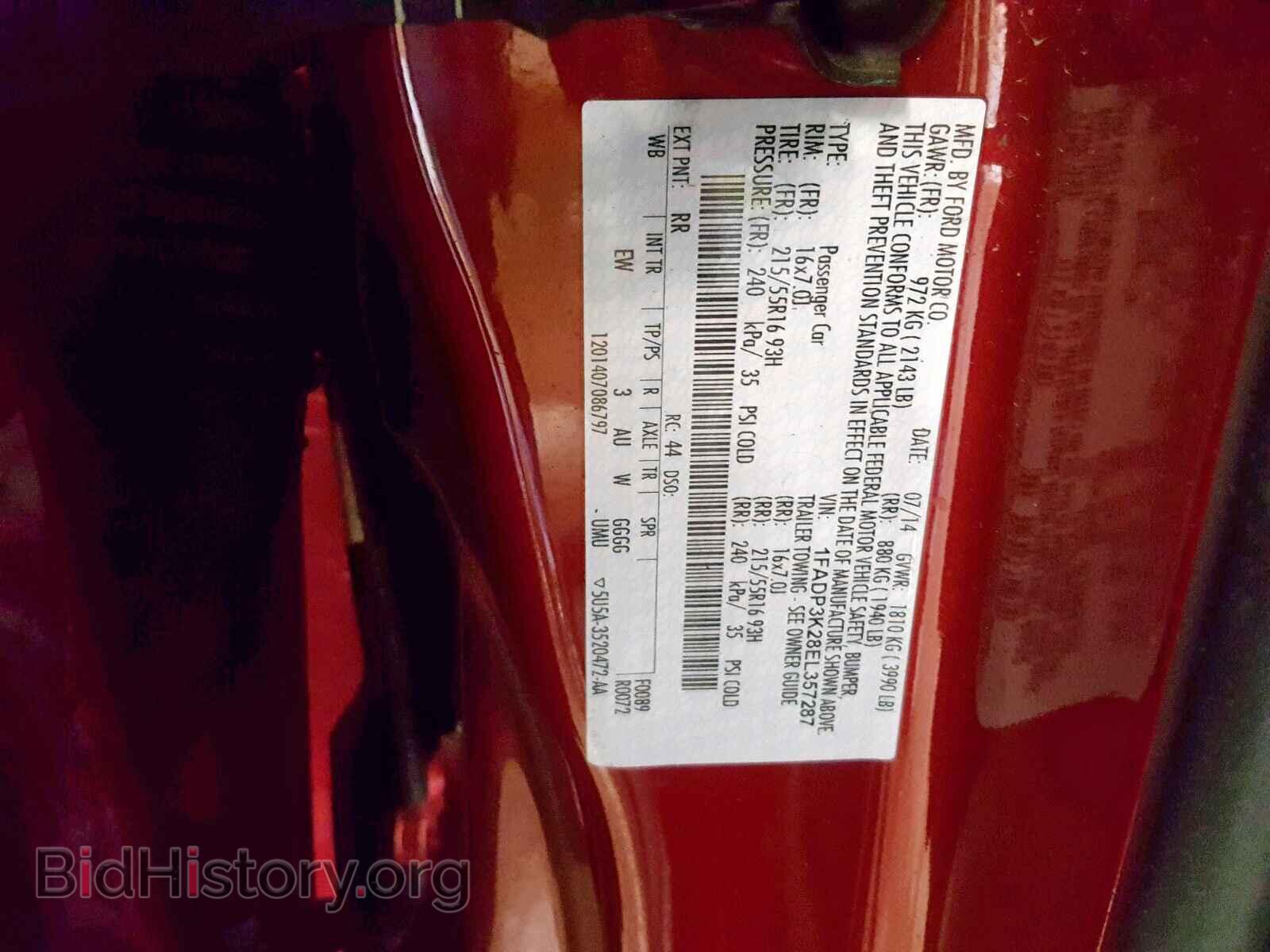 2014 FORD FOCUS - VIN: 1FADP3K28EL357287 - Photo 10