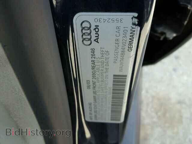 2004 AUDI A6 - VIN: WAUVT64B84N023401 - Фото 10
