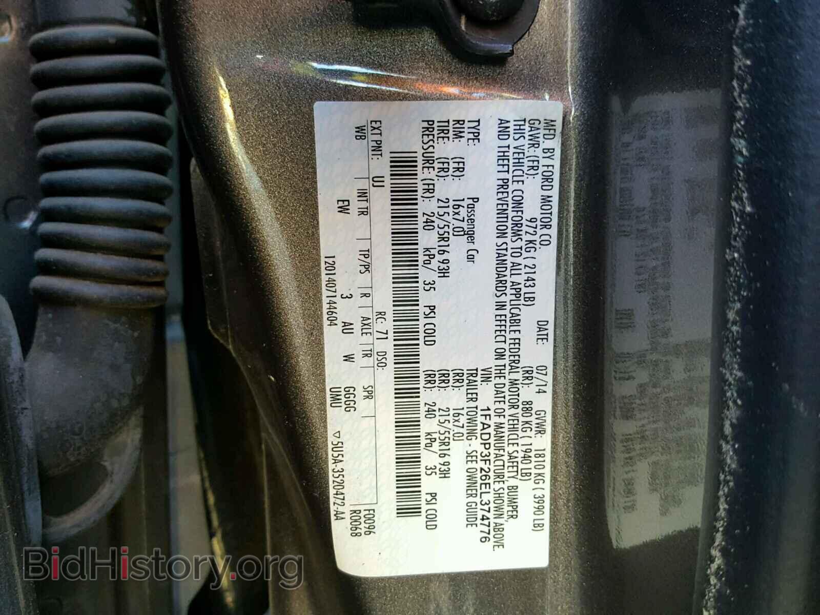 2014 FORD FOCUS - VIN: 1FADP3F26EL374776 - Фото 10