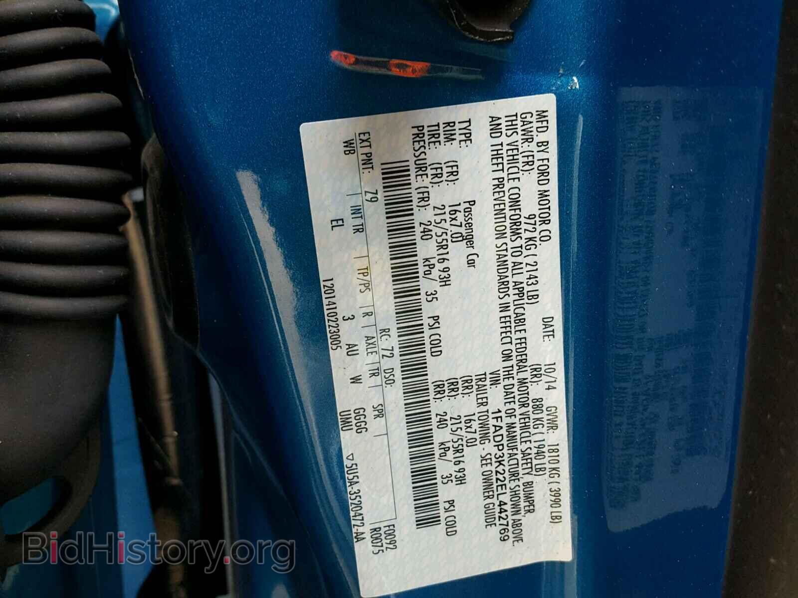 2014 FORD FOCUS - VIN: 1FADP3K22EL442769 - Photo 10