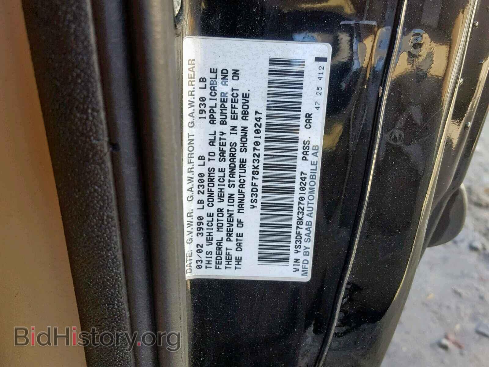 2002 SAAB 9 3 - VIN: YS3DF78K327010247 - Photo 10