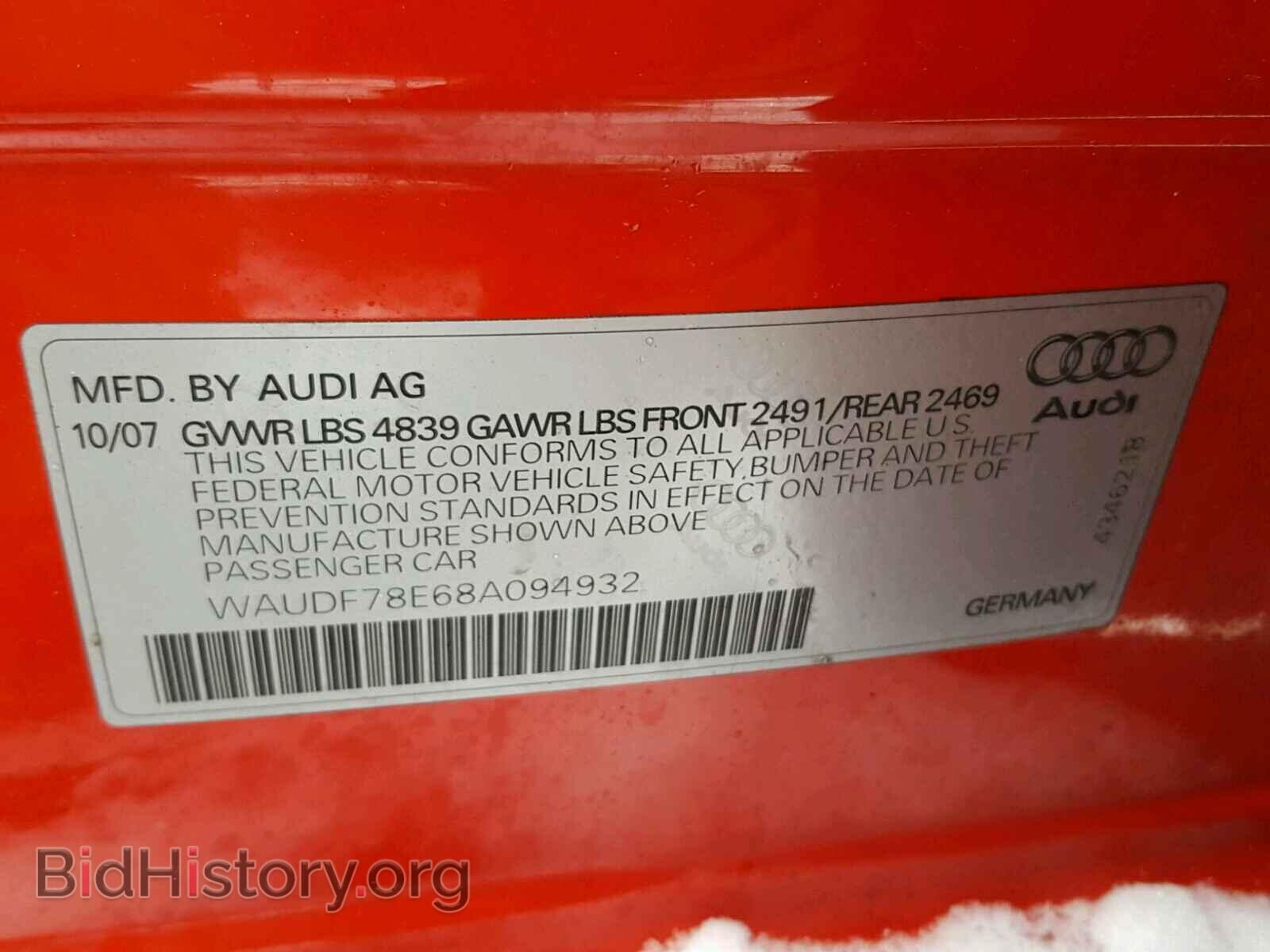 2008 AUDI A4 - VIN: WAUDF78E68A094932 - Photo 10