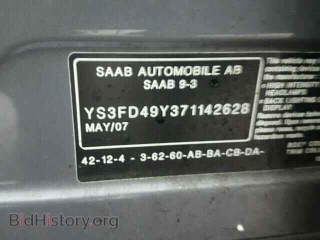 2007 SAAB 9 3 - VIN: YS3FD49Y371142628 - Фото 10
