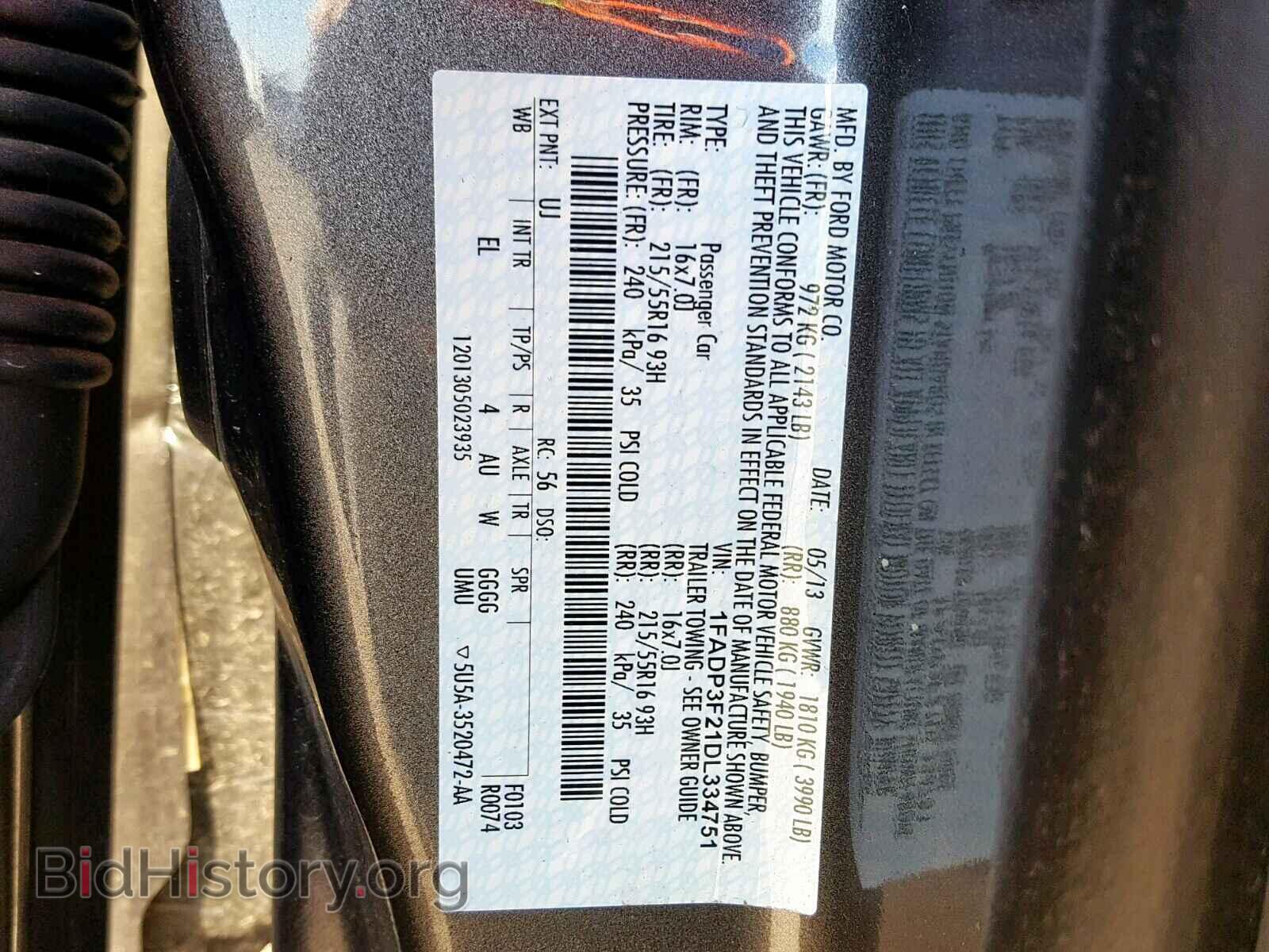 2013 FORD FOCUS SE - VIN: 1FADP3F21DL334751 - Фото 10