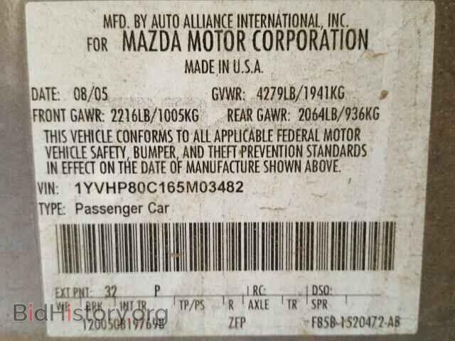 2006 MAZDA 6 - VIN: 1YVHP80C165M03482 - Photo 10