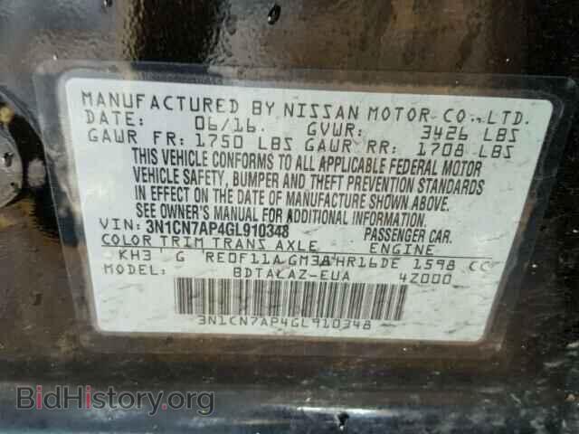 2016 NISSAN VERSA - VIN: 3N1CN7AP4GL910348 - Photo 10