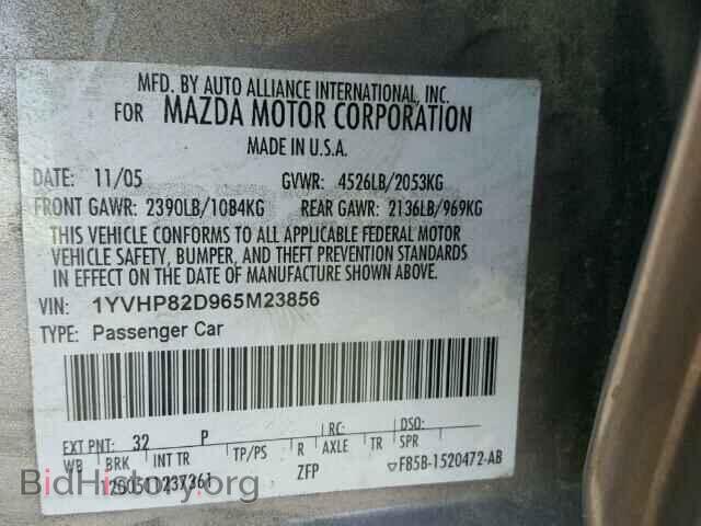 2006 MAZDA 6 - VIN: 1YVHP82D965M23856 - Photo 10