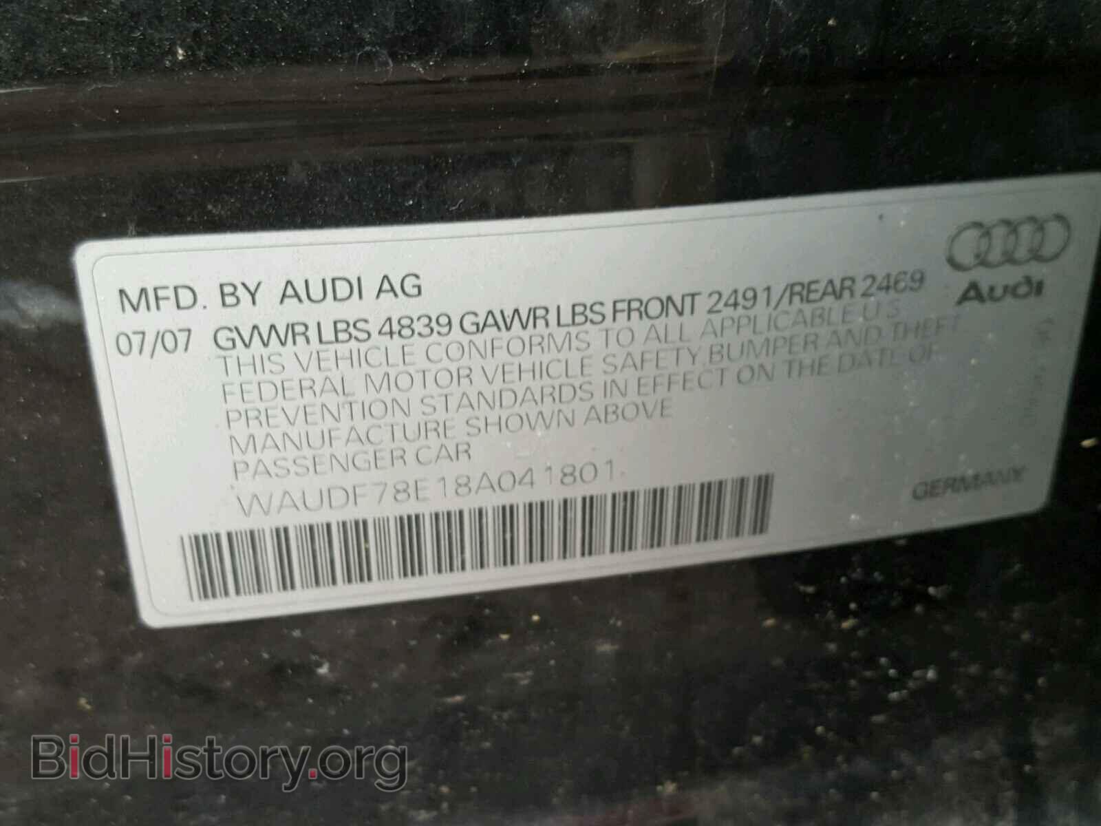 2008 AUDI A4 - VIN: WAUDF78E18A041801 - Photo 10