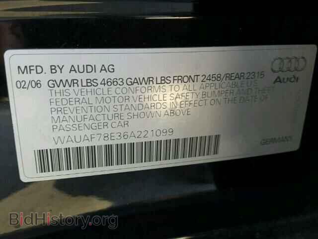 2006 AUDI A4 - VIN: WAUAF78E36A221099 - Фото 10