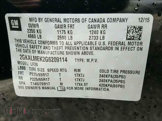 2016 GMC TERRAIN - VIN: 2GKALMEK2G6209114 - Photo 10