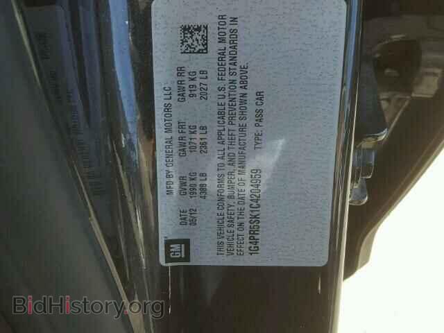 2012 BUICK VERANO - VIN: 1G4PR5SK1C4204959 - Фото 10