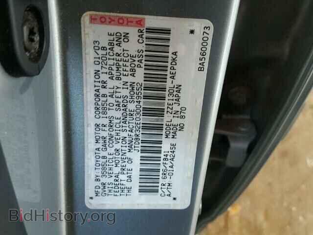 2003 TOYOTA COROLLA - VIN: JTDBR32E030049552 - Photo 10