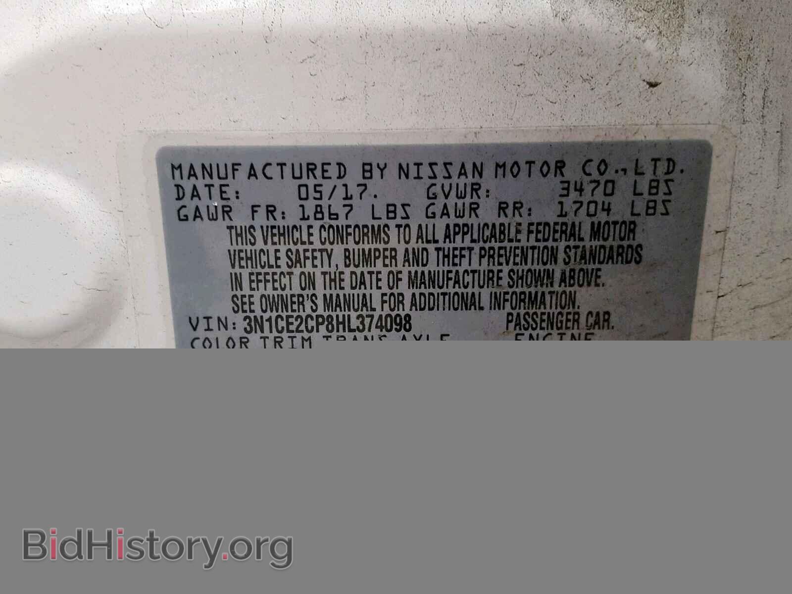 2017 NISSAN VERSA - VIN: 3N1CE2CP8HL374098 - Photo 10