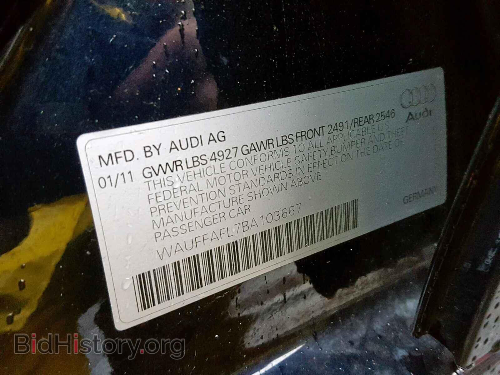 2011 AUDI A4 - VIN: WAUFFAFL7BA103667 - Фото 10