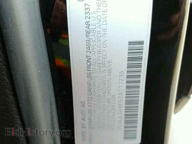 2002 AUDI A4 - VIN: WAULT68E52A117235 - Фото 10
