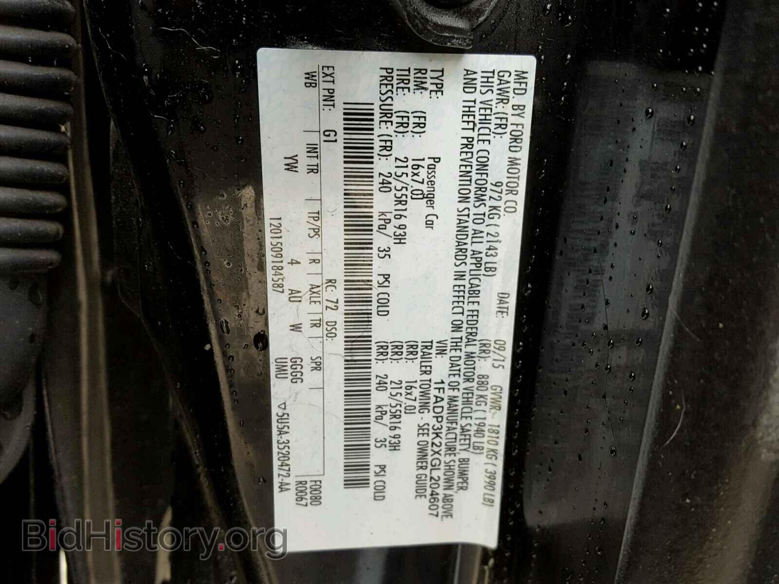 2016 FORD FOCUS - VIN: 1FADP3K2XGL204607 - Фото 10