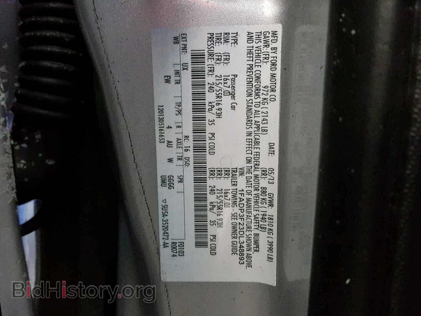 2013 FORD FOCUS SE - VIN: 1FADP3F23DL348893 - Фото 10