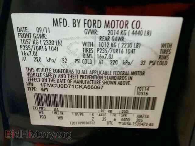 2012 FORD ESCAPE - VIN: 1FMCU0D71CKA66067 - Photo 10