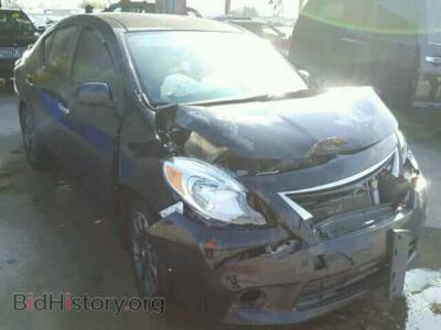 2014 Nissan VERSA Versa S/S, черный — VIN 3N1CN7AP1EL858349, Copart