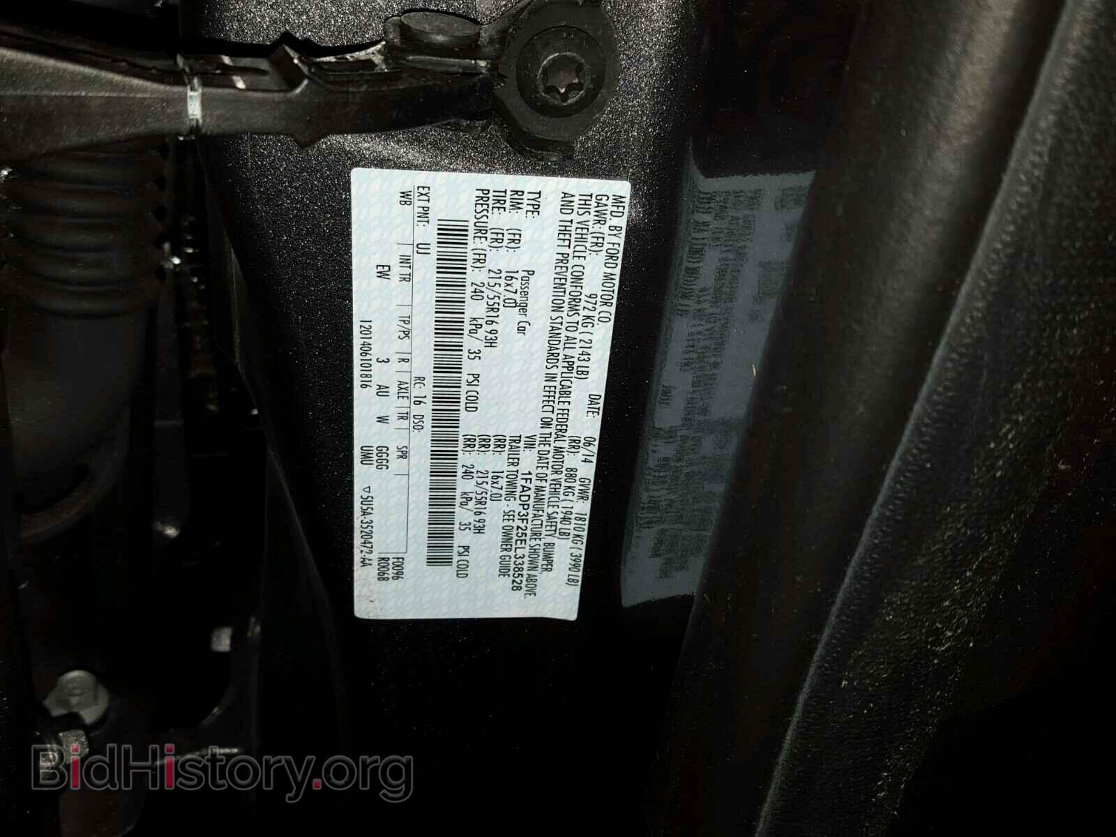 2014 FORD FOCUS - VIN: 1FADP3F25EL338528 - Фото 10