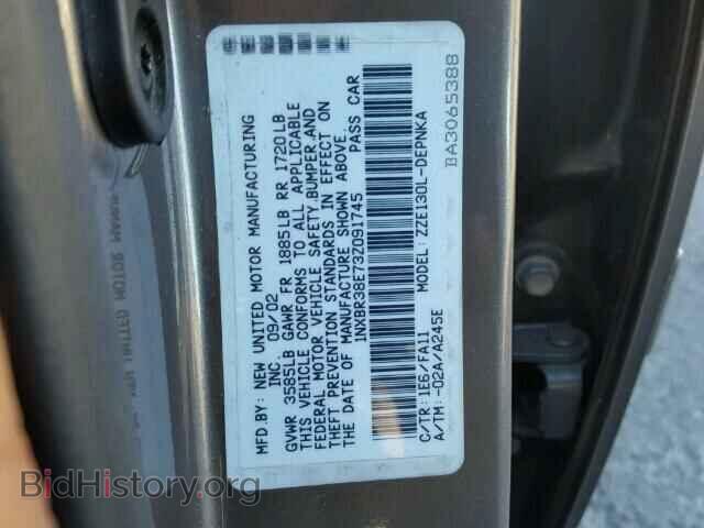 2003 TOYOTA COROLLA - VIN: 1NXBR38E73Z091745 - Фото 10
