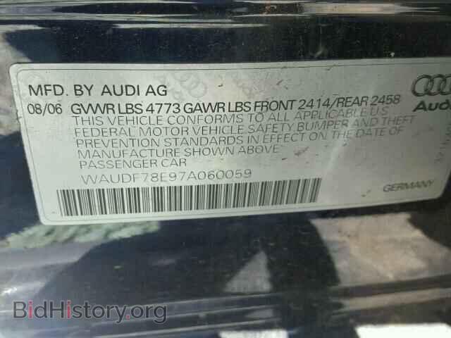 2007 AUDI A4 - VIN: WAUDF78E97A060059 - Фото 10