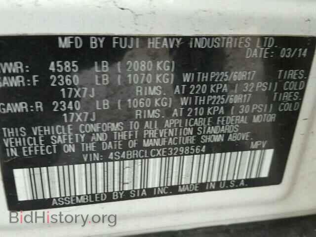 2014 SUBARU OUTBACK - VIN: 4S4BRCLCXE3298564 - Photo 10