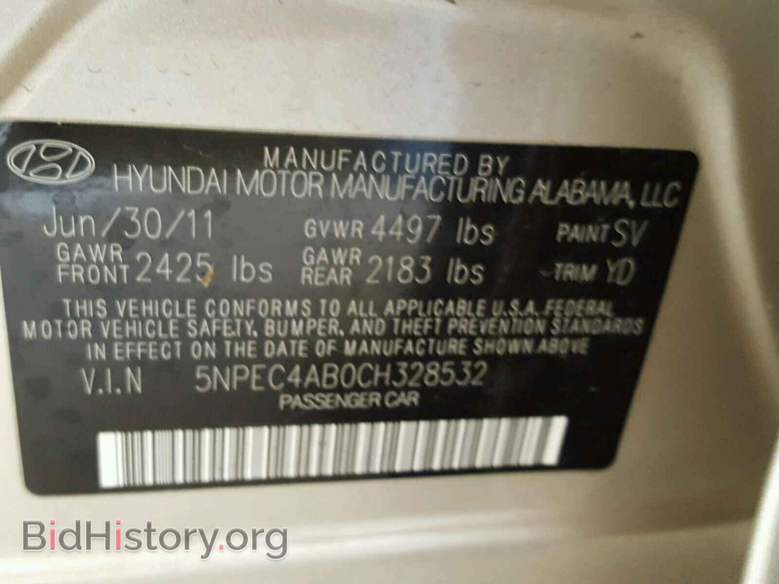 2012 HYUNDAI SONATA - VIN: 5NPEC4AB0CH328532 - Photo 10