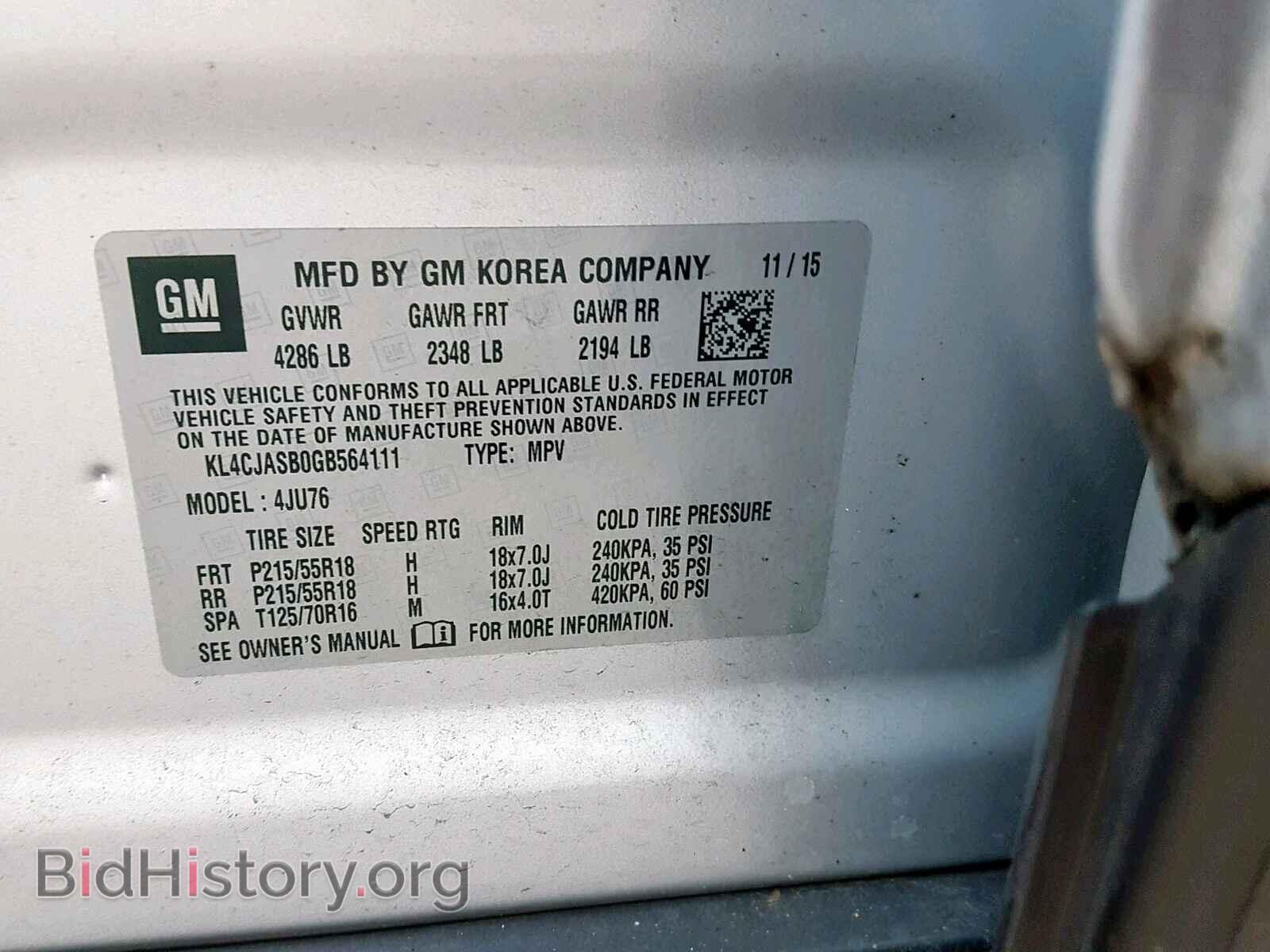 2016 BUICK ENCORE - VIN: KL4CJASB0GB564111 - Фото 10