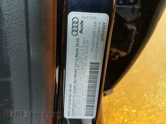 2004 AUDI A6 - VIN: WAUCD64B44N096415 - Фото 10