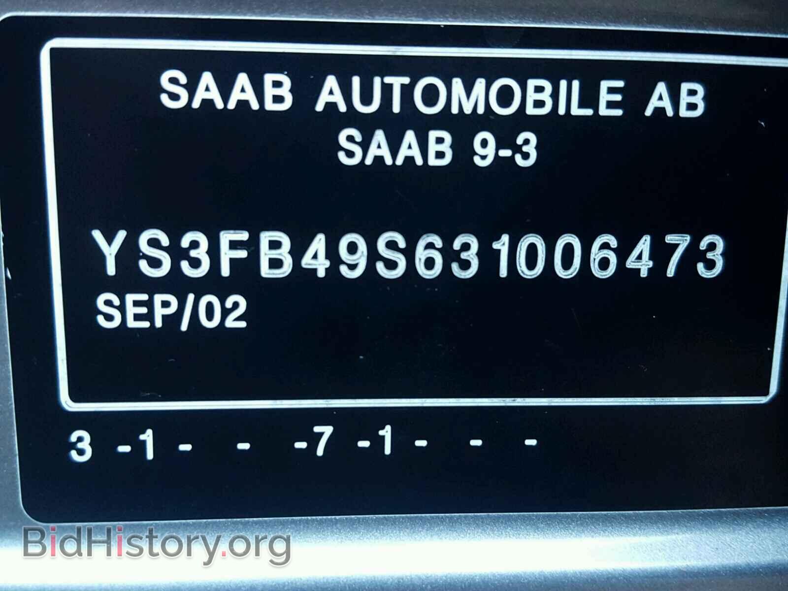 2003 SAAB 9 3 - VIN: YS3FB49S631006473 - Photo 10