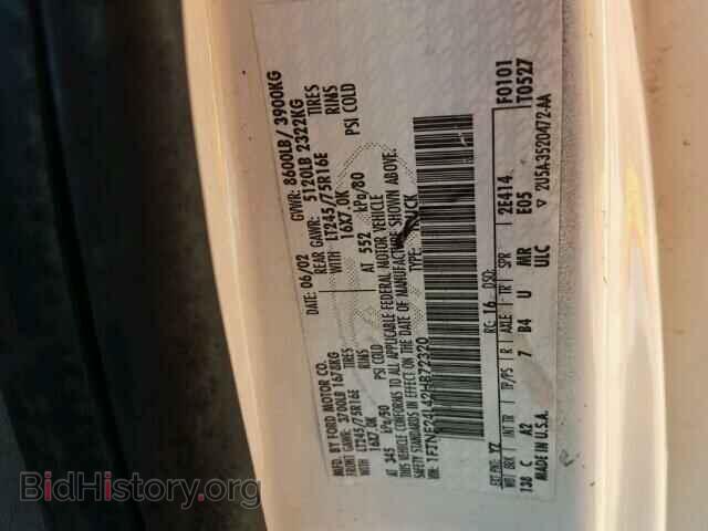 2002 FORD ECONOLINE - VIN: 1FTNE24L42HB72320 - Фото 10