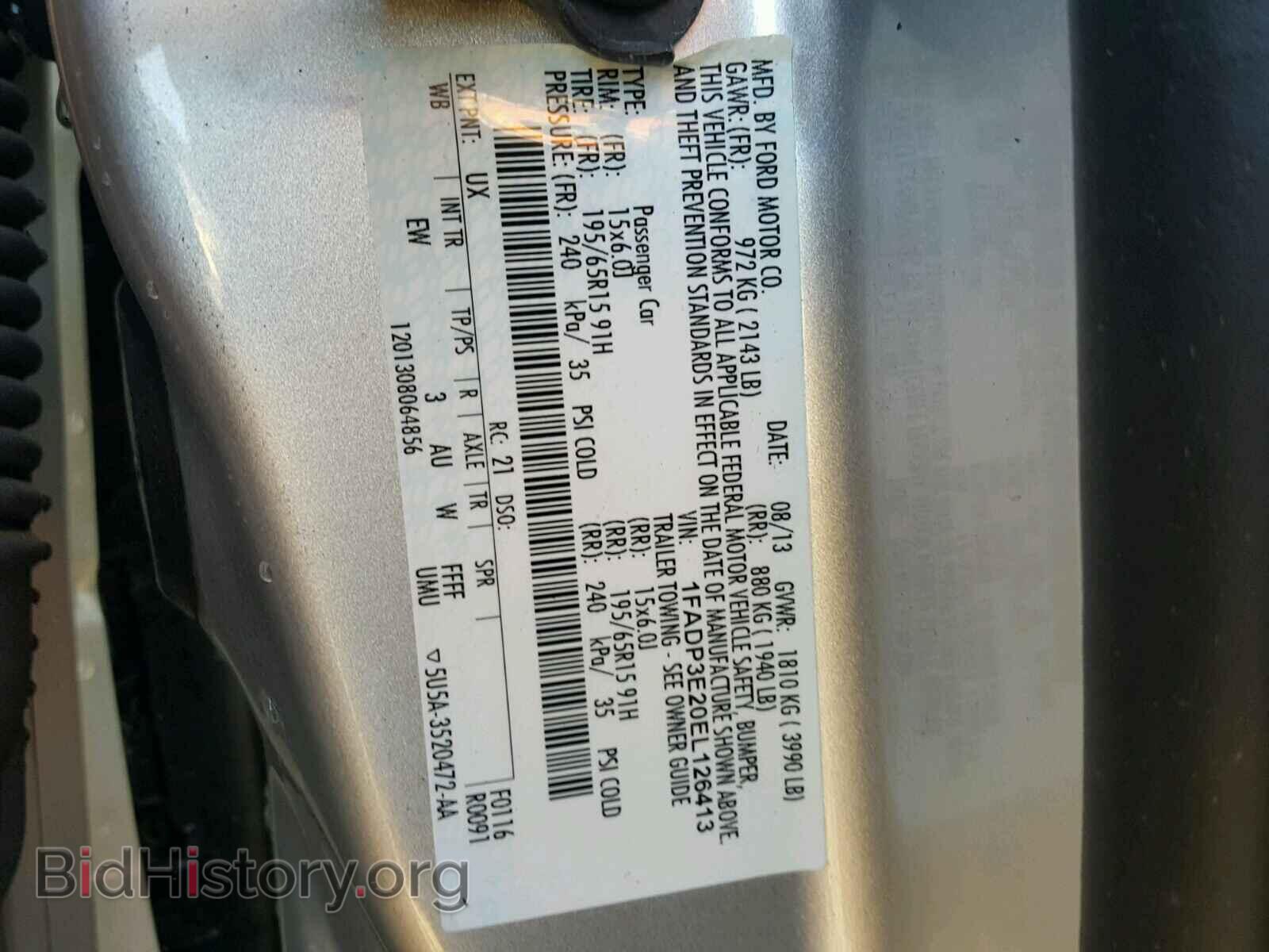 2014 FORD FOCUS - VIN: 1FADP3E20EL126413 - Фото 10