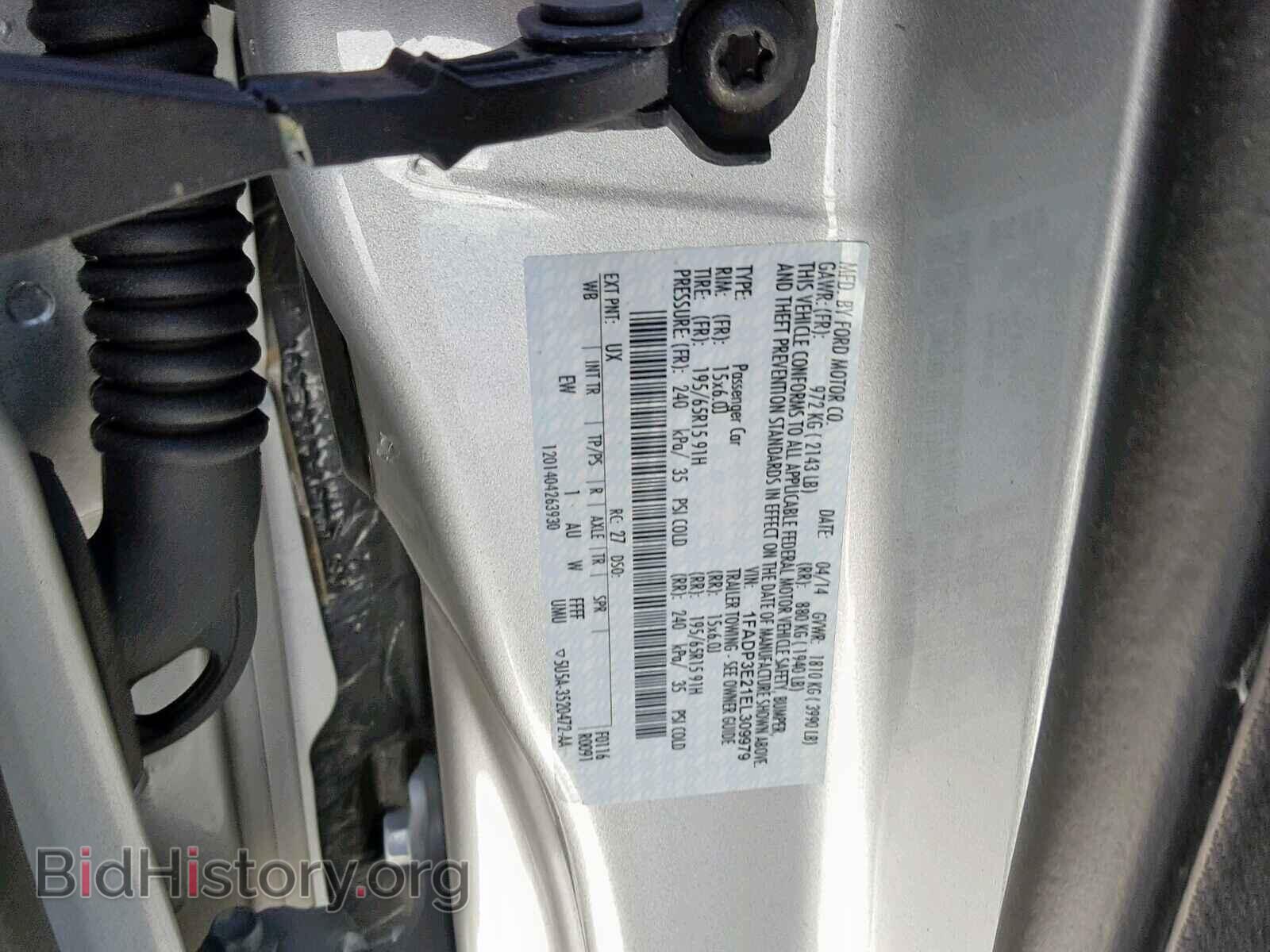 2014 FORD FOCUS - VIN: 1FADP3E21EL309979 - Фото 10