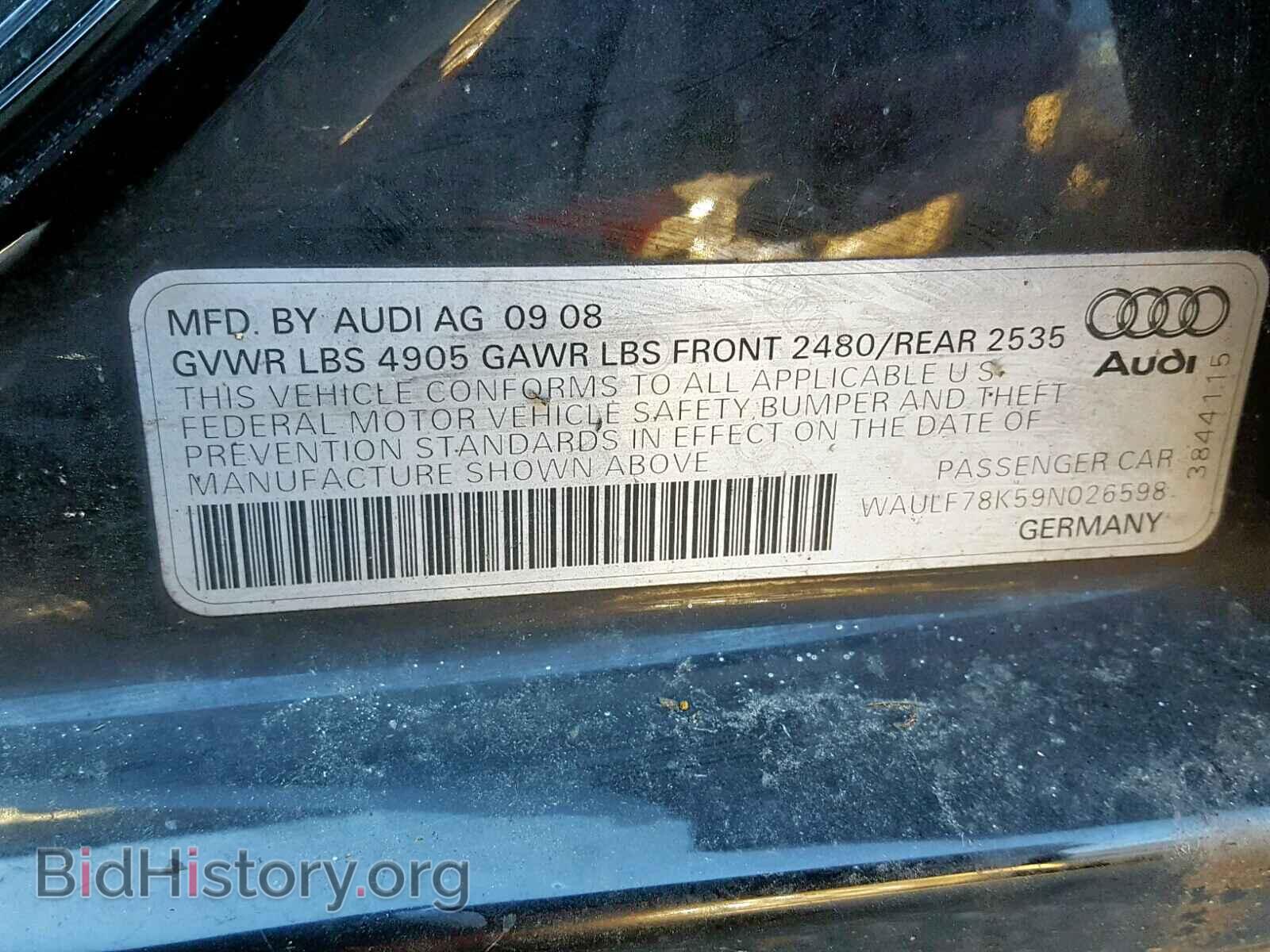 2009 AUDI A4 - VIN: WAULF78K59N026598 - Фото 10