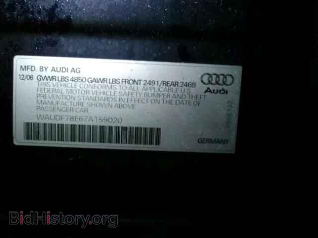 2007 AUDI A4 - VIN: WAUDF78E67A159020 - Фото 10