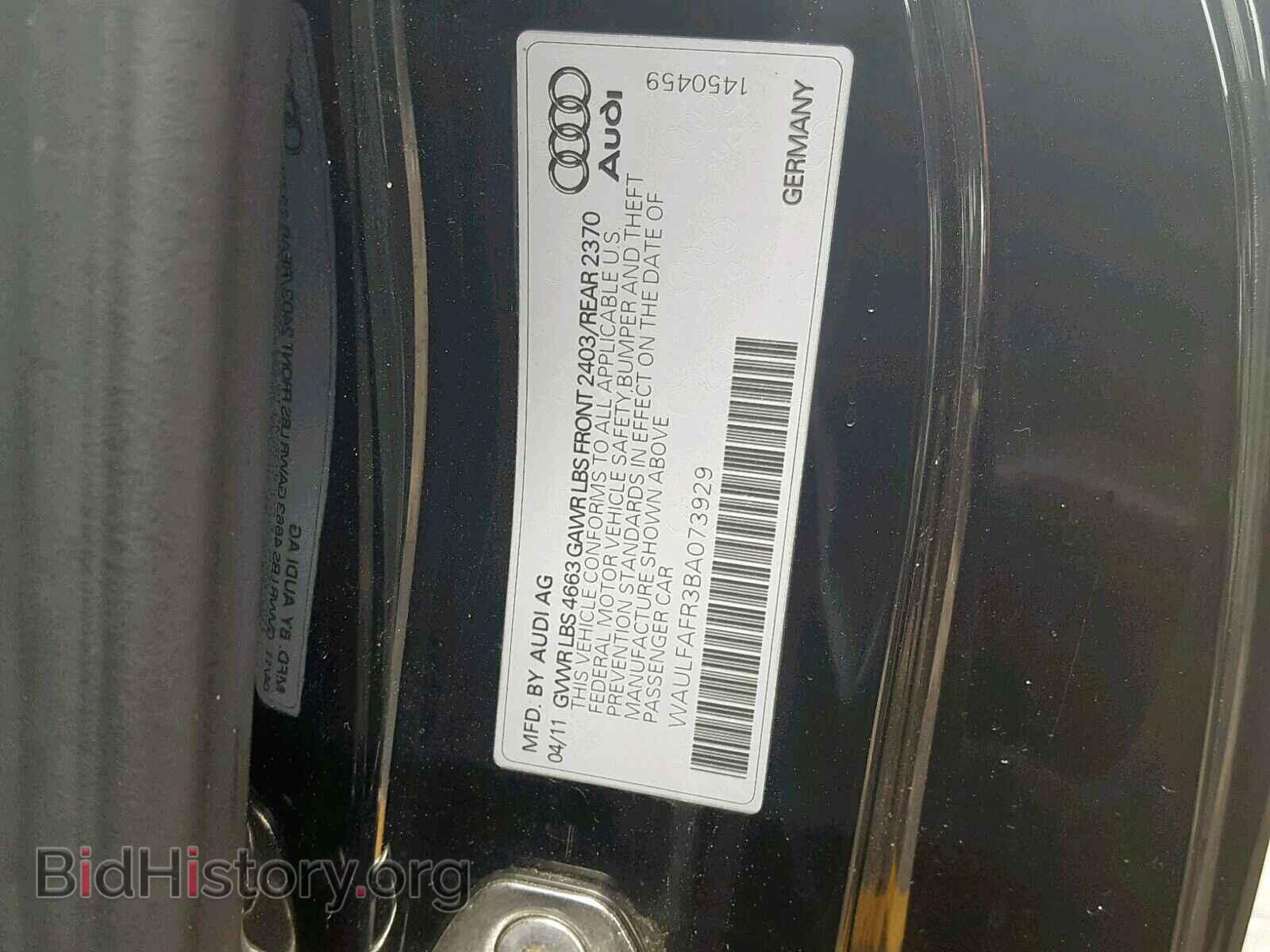 2011 AUDI A5 PREMIUM - VIN: WAULFAFR3BA073929 - Photo 10