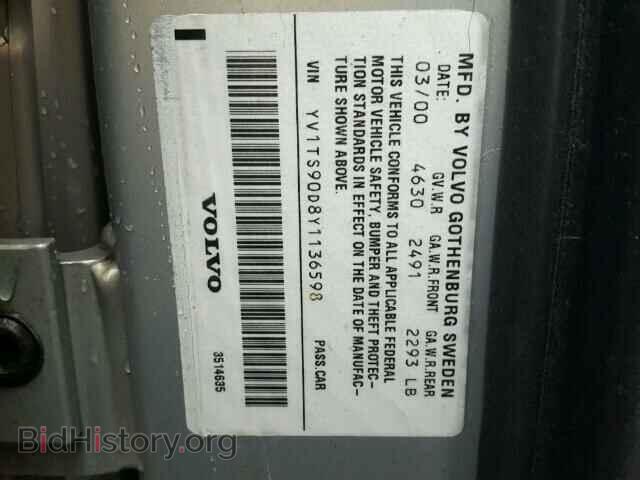 2000 VOLVO S80 - VIN: YV1TS90D8Y1136598 - Фото 10