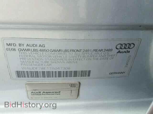 2007 AUDI A4 - VIN: WAUDF78E17A047306 - Photo 10