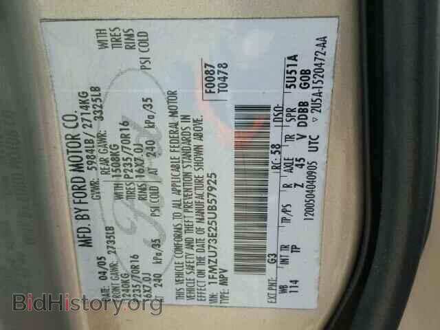 2005 FORD EXPLORER - VIN: 1FMZU73E25UB57925 - Photo 10