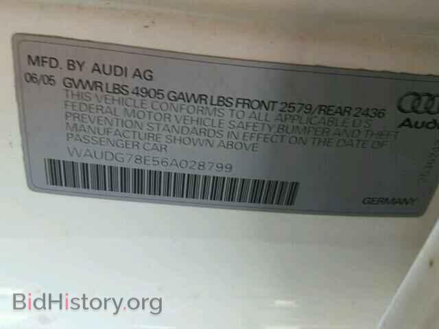 2006 AUDI A4 - VIN: WAUDG78E56A028799 - Photo 10
