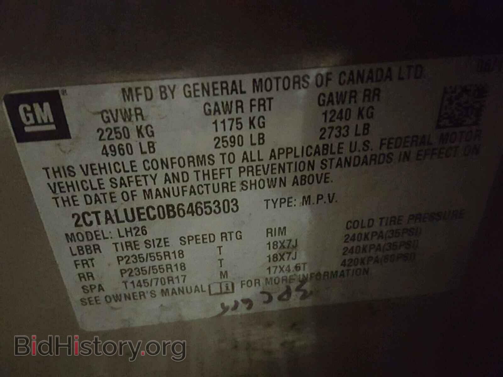 2011 GMC TERRAIN - VIN: 2CTALUEC0B6465303 - Photo 10