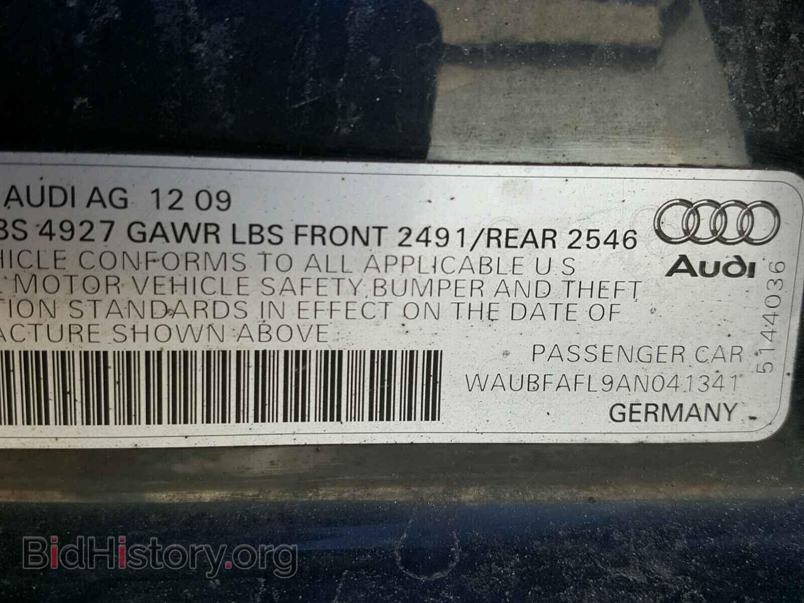 2010 AUDI A4 - VIN: WAUBFAFL9AN041341 - Фото 10
