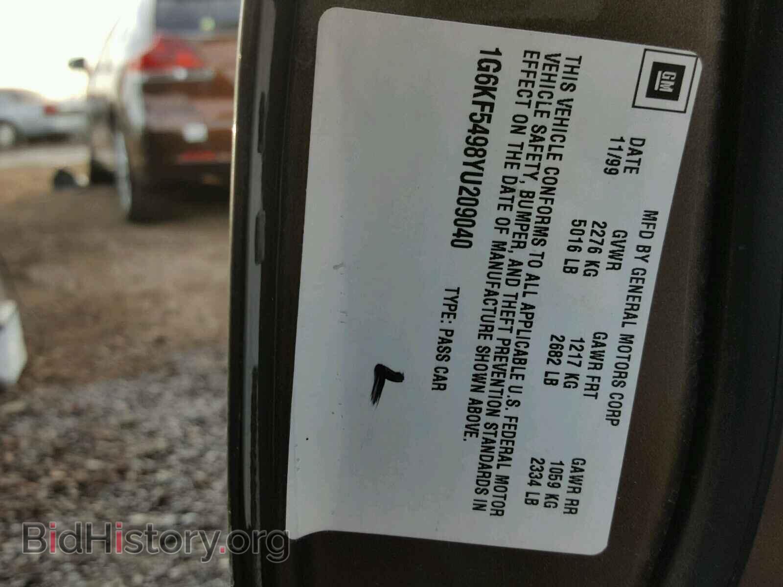 2000 CADILLAC DEVILLE - VIN: 1G6KF5498YU209040 - Photo 10