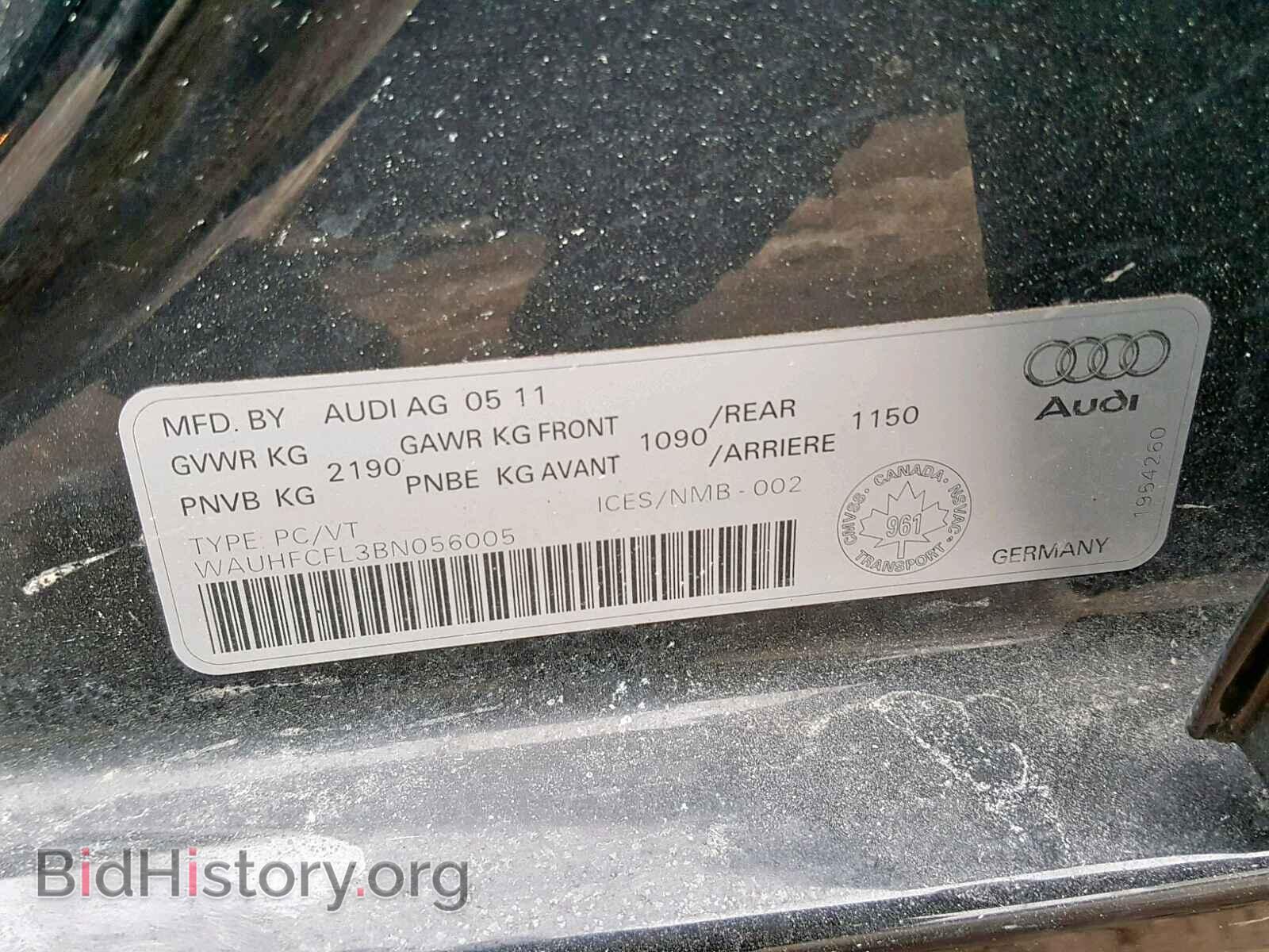 2011 AUDI A4 - VIN: WAUHFCFL3BN056005 - Фото 10