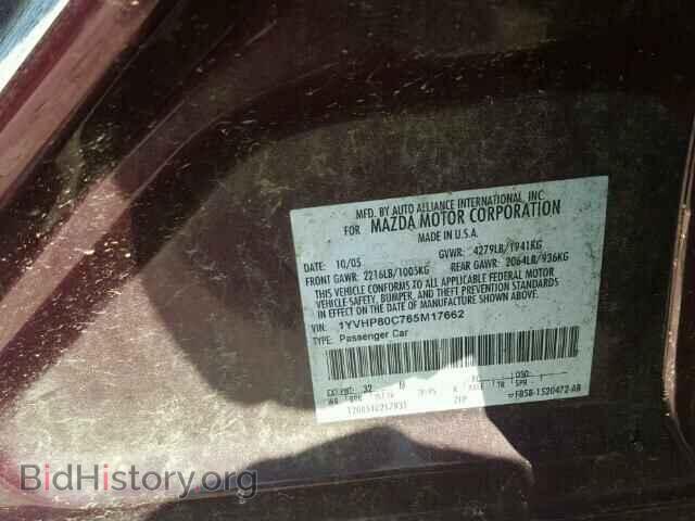 2006 MAZDA 6 - VIN: 1YVHP80C765M17662 - Фото 10