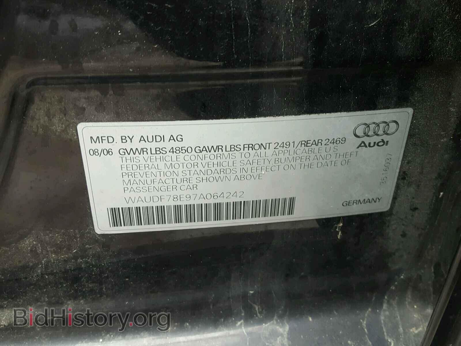 2007 AUDI A4 - VIN: WAUDF78E97A064242 - Photo 10