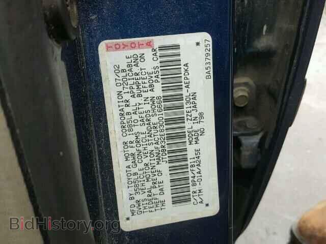 2003 TOYOTA COROLLA - VIN: JTDBR32E830016668 - Фото 10