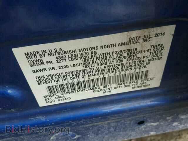 2015 MITSUBISHI OUTLANDER - VIN: 4A4AR3AUXFE003408 - Фото 10